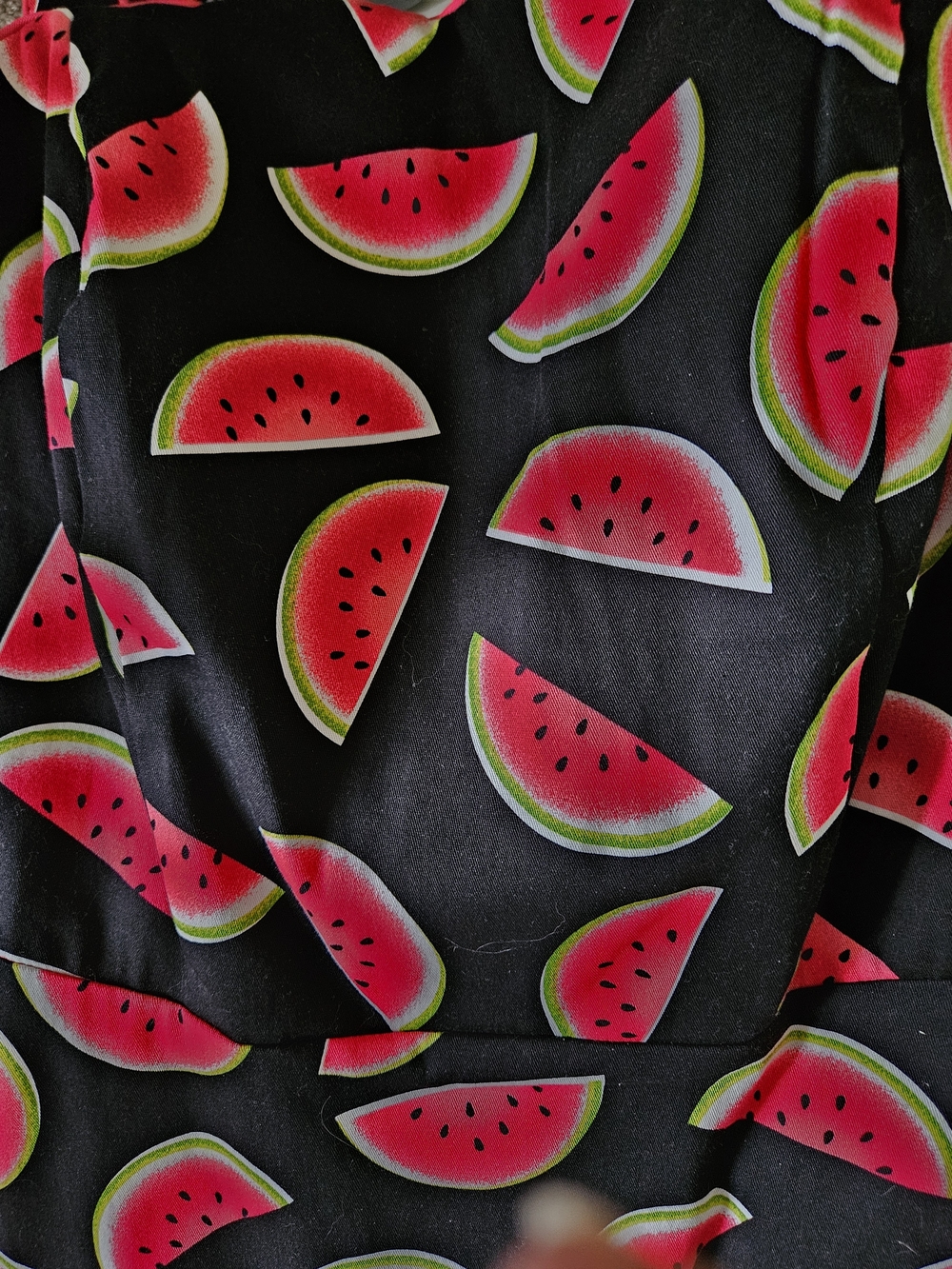 Women's Watermelon Print Black Summer Dress - Picture 4 of 6